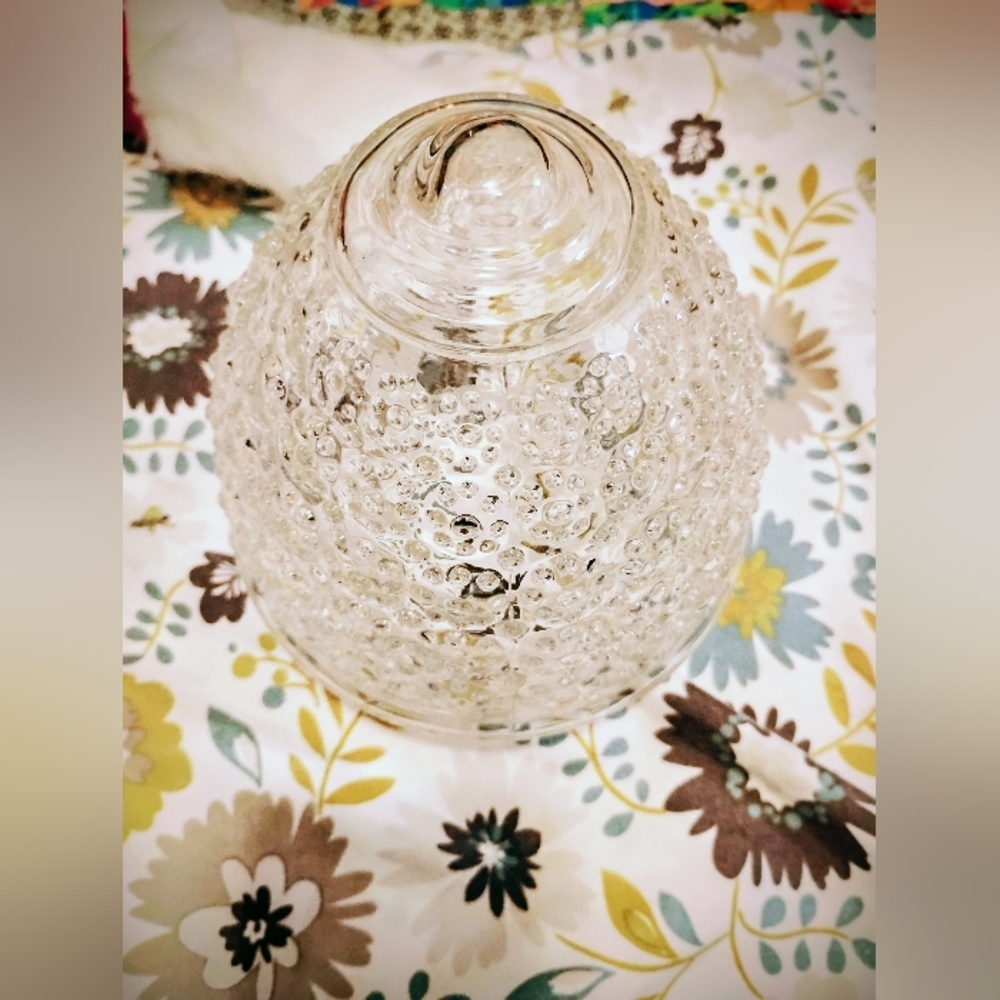 Vintage Clear Bubble Glass Acorn Shaped Light Fixture  Floor Or Ceiling Globe